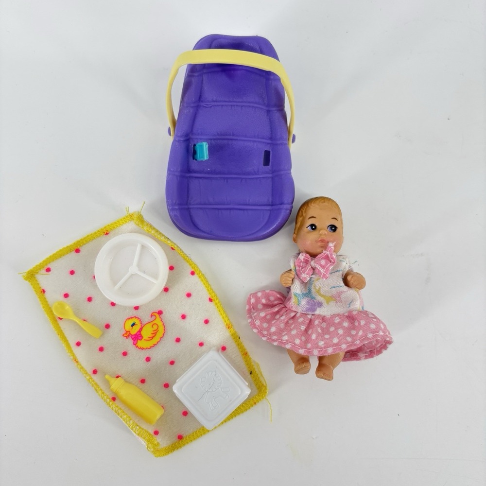 Krissy Barbie Baby Sister Doll Lot Accessories Infant Mattel 1994 Vintage 2.5"